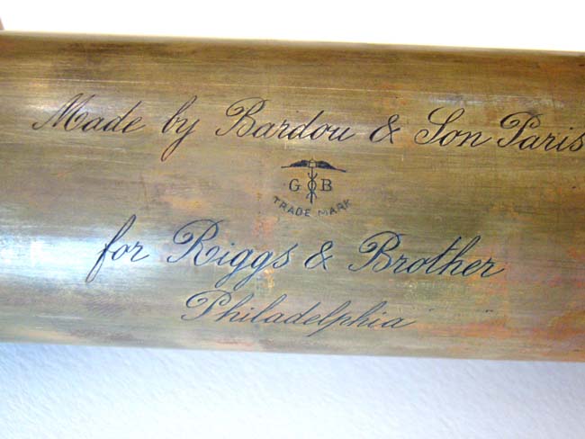 An Outstanding 19th century single-draw Telescope signed "Made by Bardou of Paris for Riggs and Brother, Philadelphia" circa 1850-1870 — image 3